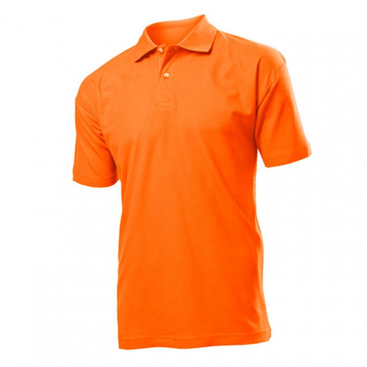 Turuncu Polo Yaka Pike Dokuma Promosyon T-Shirt – Düğmeli Logo Baskılı Kurumsal Tişört